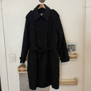 London Fog Men's Iconic Trench Coat Black Size 42R